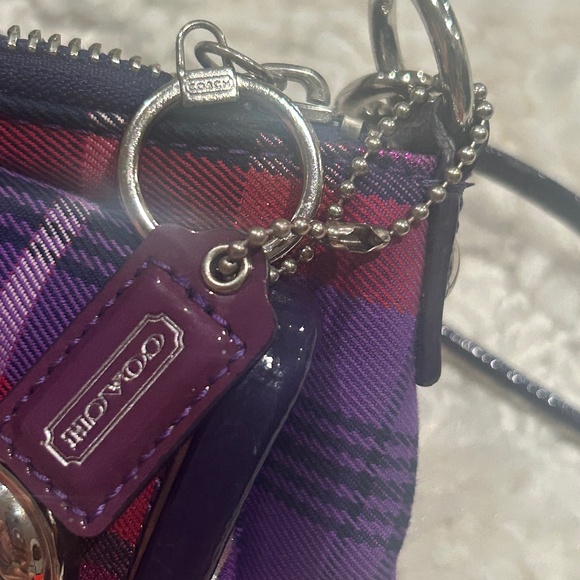 Coach Poppy Vintage Purple Tartan Plaid Crossbody Bag Excellent Condition - Picture 9 of 9
